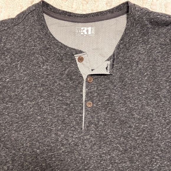 SIMONS Le 31 Trimmed Henley Long Sleeve T-Shirt | Size L - Picture 3 of 4